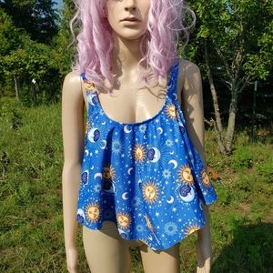 Constellation sun moon star bathing suit NEW